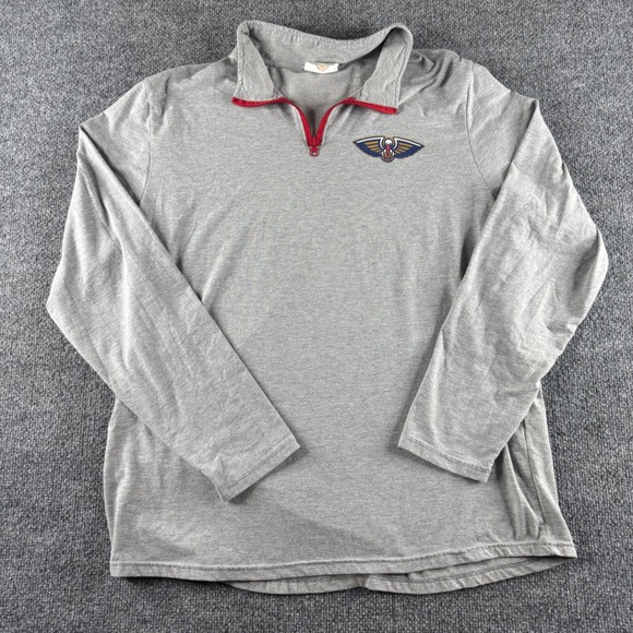 NBA Other - NBA New Orleans Pelicans Quarter Zip Pullover Gray Mens XL Long Sleeve Shirt